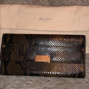 Reese Wallet Black and brown Python Clutch